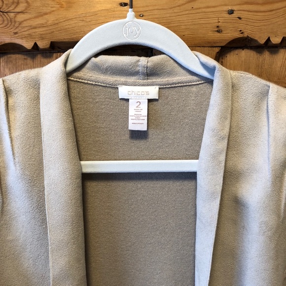 SOLD. EUC! Chico’s faux suede & knit jacket! Chicos sz 2 - Picture 8 of 8